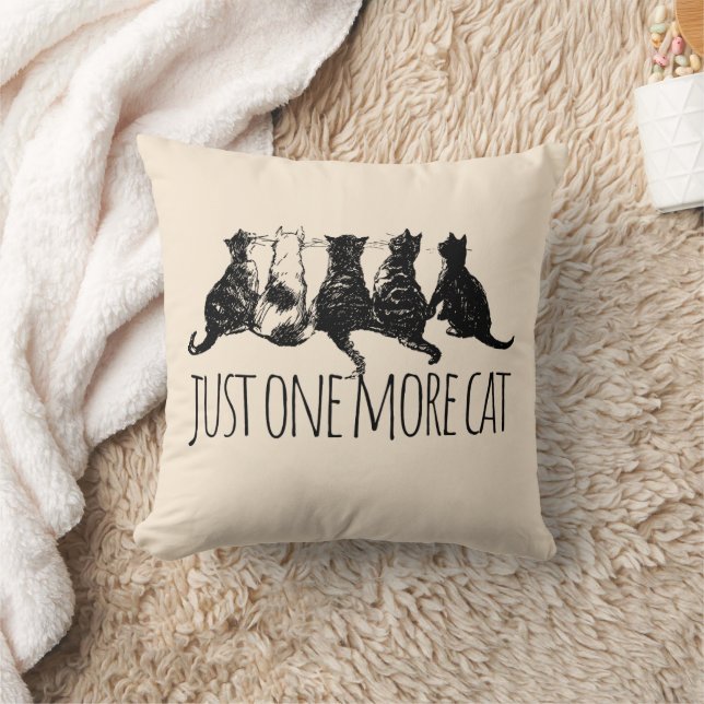 Just One More Cat Parent Throw Pillow (Blanket)