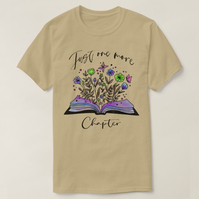 Just One More Chapter Book And Tulip Flower 5797 T-Shirt (Design Front)