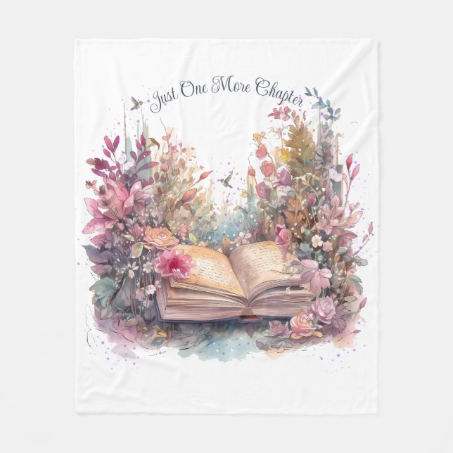 Just One More Chapter- Book Lover  Fleece Blanket (Front)
