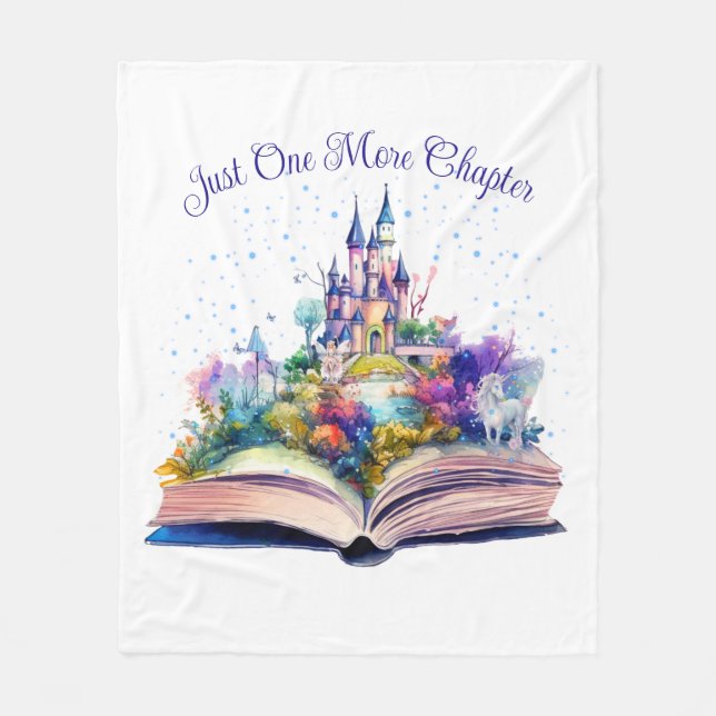 Just One More Chapter- Book Lover  Fleece Blanket (Front)