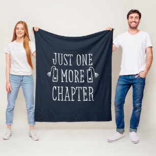 Just One More Chapter Book Lover Funny Saying Navy Fleece Blanket