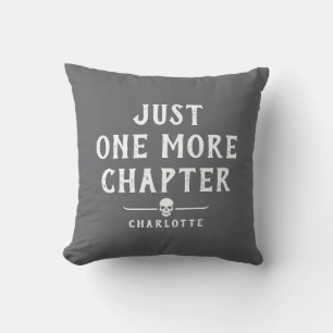Just One More Chapter Book Lover's Horror Reader Throw Pillow