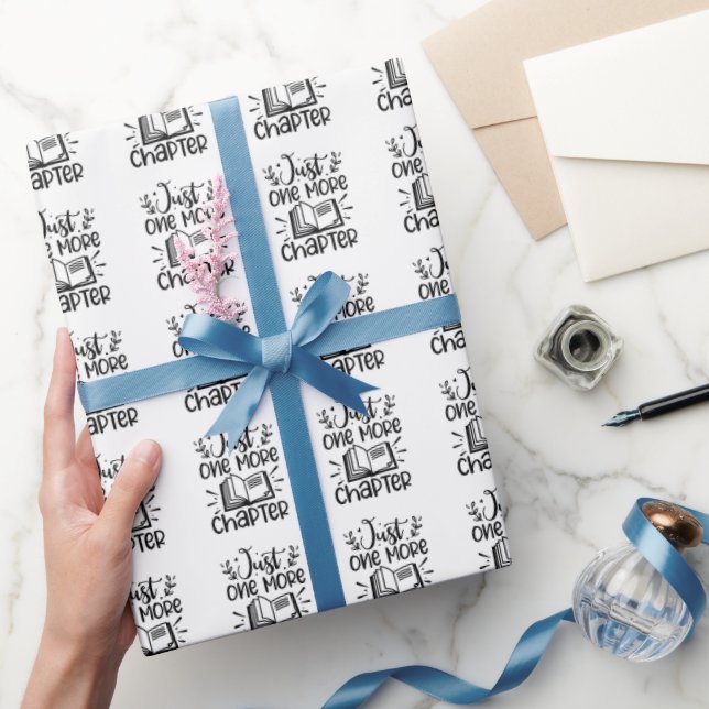 Just One More Chapter Book Worm Wrapping Paper (Gifting)