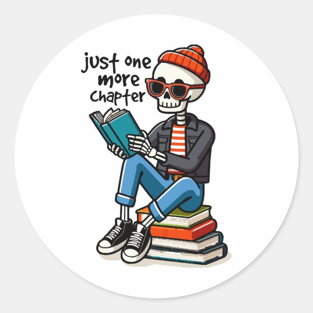 Just One More Chapter Classic Round Sticker (Front)