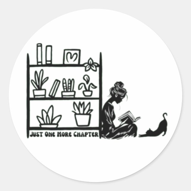 Just One More Chapter Classic Round Sticker (Front)