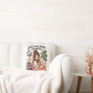 Just One More Chapter – Cozy Book Lover Reading Throw Pillow