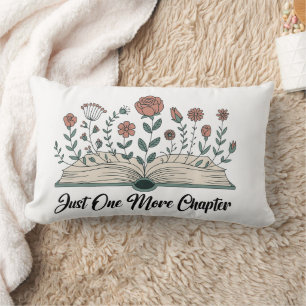 Just One More Chapter – Floral Book Lover Lumbar Pillow
