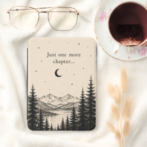 Just One More Chapter Mountain Night Sky Vintage Kindle Cover