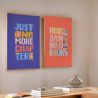 Just One More Chapter Print – Bold Book Lover Art