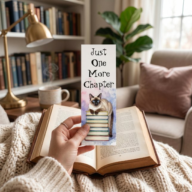 Just One More Chapter Siamese Cat Watercolor Bookmarks (Creator Uploaded)
