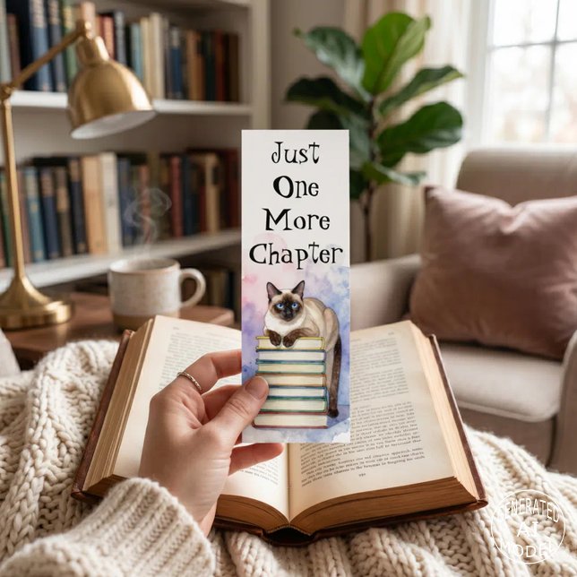 Just One More Chapter Siamese Cat Watercolor Bookmarks (Creator Uploaded)