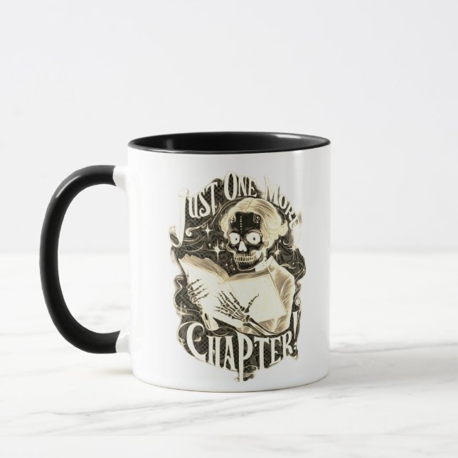 Just One More Chapter Skeleton Reader Funny  Mug (Left)