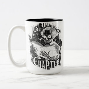Just One More Chapter Skeleton Reader Funny Two-Tone Coffee Mug