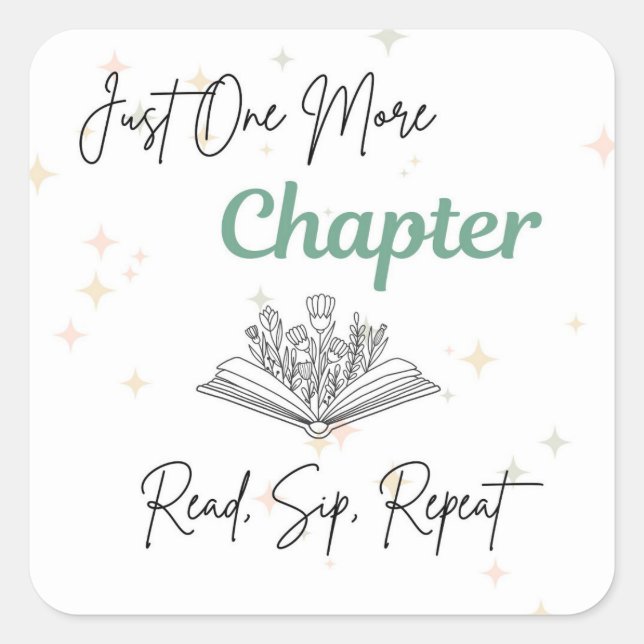 Just One More Chapter Sticker | Book Lover Decal (Front)