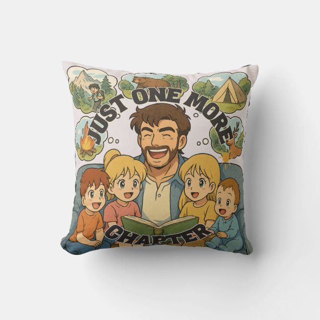 Just One More Chapter Throw Pillow (Front)