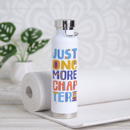 Just One More Chapter Tumbler Colorful Lettering Water Bottle