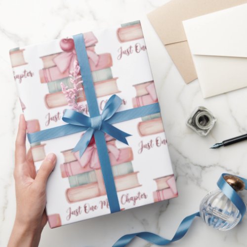 Just One More Chapter – Watercolor Book Lover Wrapping Paper
