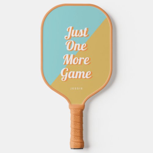 Just One More Game Retro Personalized Pickleball Paddle