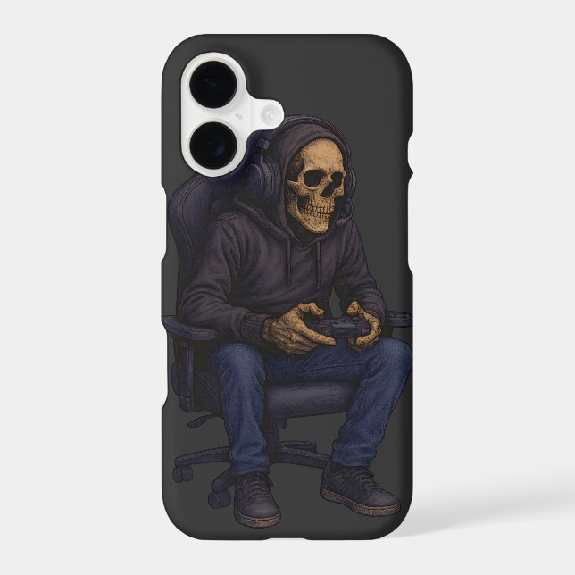 Just One More Gamer Skeleton | Dark Humor Phone Case-Mate iPhone Case (Back)