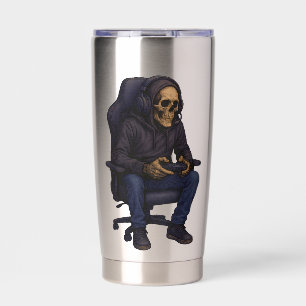 Just One More Gamer Skeleton   Gaming Dark Humor Insulated Tumbler