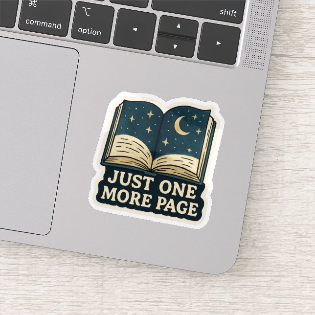 Just One More Page, Celestial Book Sticker (Detail)