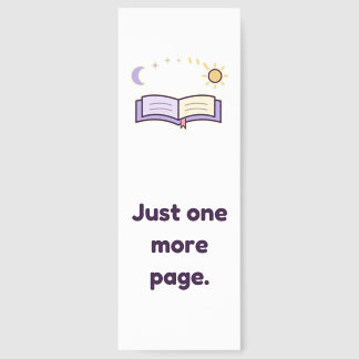 Just One More Page Pastel Moon and Sun Bookmarks