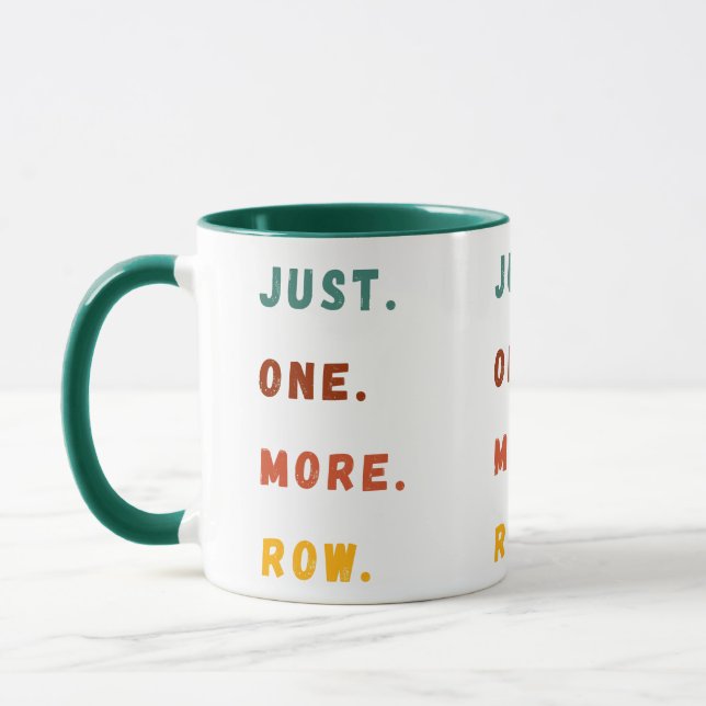 Just One More Row Funny Retro Crochet Lover Saying Mug (Left)