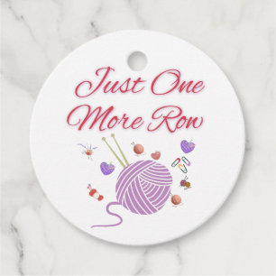 Just One More Row Knitting Art Favor Tags