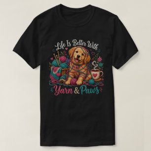 Just One More Row Knitting Cat – Cozy Yarn & Handm T-Shirt