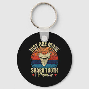 Just One More Shark Tooth I Promise - Retro Fossil Keychain