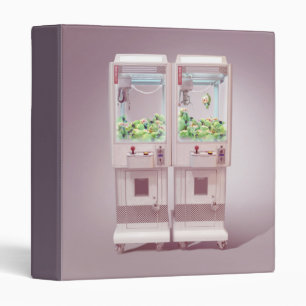 Just One More Try: Kawaii Pink Claw Machine Art 3 Ring Binder