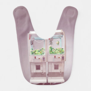 Just One More Try: Kawaii Pink Claw Machine Art Baby Bib