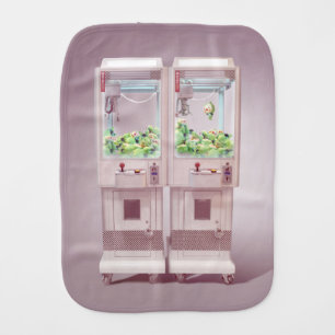 Just One More Try: Kawaii Pink Claw Machine Art Baby Burp Cloth