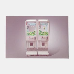Just One More Try: Kawaii Pink Claw Machine Art Doormat