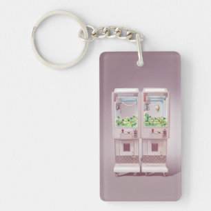 Just One More Try: Kawaii Pink Claw Machine Art Keychain