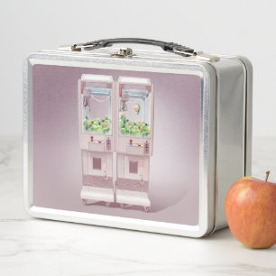 Just One More Try: Kawaii Pink Claw Machine Art Metal Lunch Box