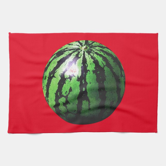 just one watermelon (BGC transparent) Kitchen Towel (Horizontal)