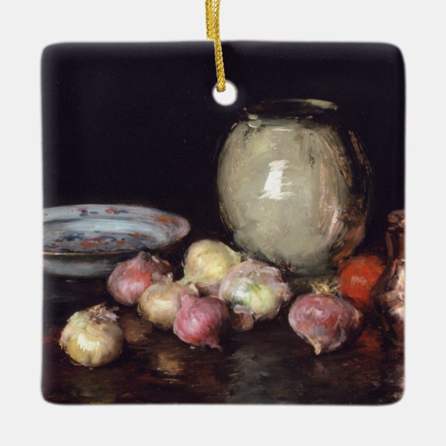 Just Onions Ceramic Ornament (Front)