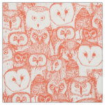 just owls flame orange fabric