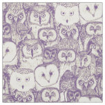 just owls purple cream fabric