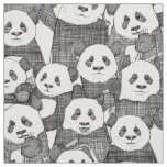 just panda bears black white fabric