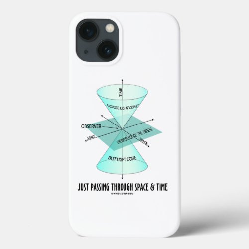 Just Passing Through Space  Time Light Cone iPhone 13 Case