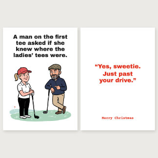 Just Past Your Drive: Women's Golf Christmas Card