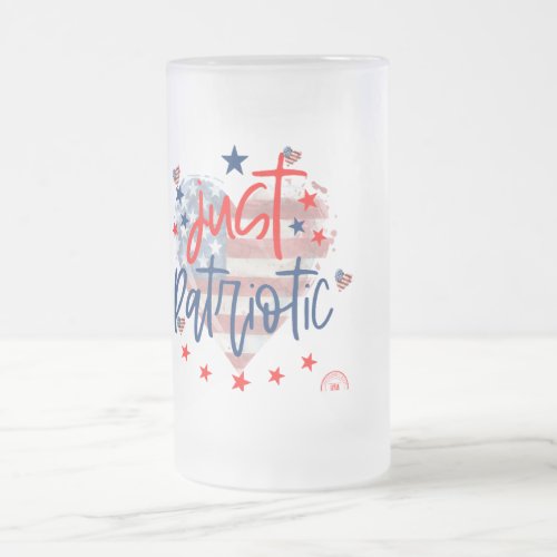 Just Patriotic Frosted Glass Beer Mug