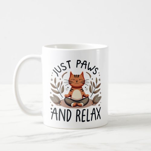 Just Paws and Relax Yoga Cat Coffee Mug