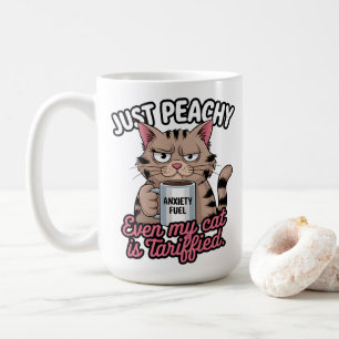 Just Peachy Anxiety Cat Coffee Lover Gift Mug