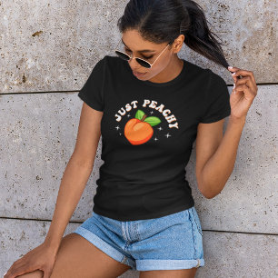 Just Peachy Cartoon Fruit T-Shirt