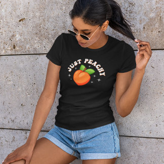 Just Peachy Cartoon Fruit T-Shirt