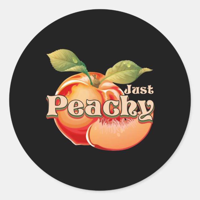 Just Peachy Classic Round Sticker (Front)