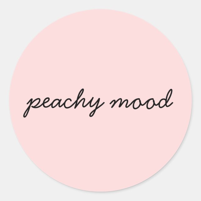 Just Peachy Cute Minimalist Script Design Classic Round Sticker (Front)